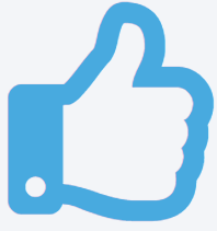 Blue thumbs up icon for happy Jacksonville concrete customers